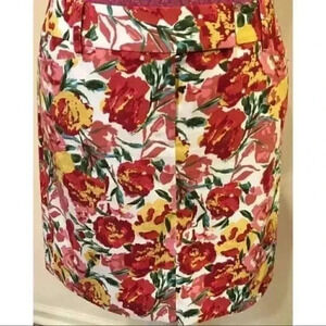 Ann Taylor Loft Floral Skirt Pockets Skirt Sz 8P